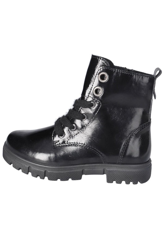 Ricosta Stiefelette Leder/Synthetik Schwarz Lack Warmfutter