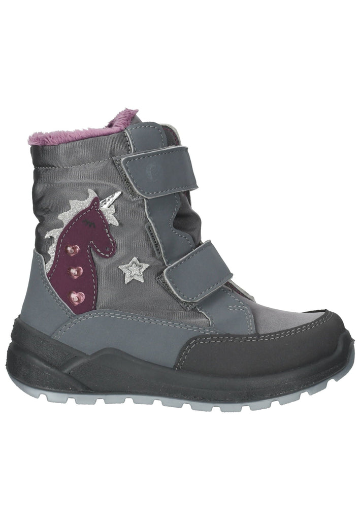Ricosta Stiefelette Lederimitat/Textil Grau/Pink
