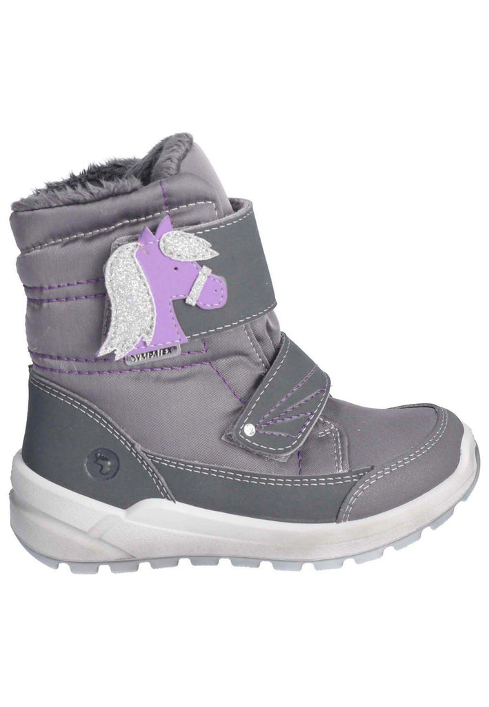 Ricosta Stiefelette Lederimitat/Textil Grau/Pink Warmfutter