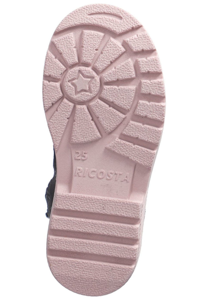 Ricosta Stiefelette Veloursleder Grau/Rosa Warmfutter