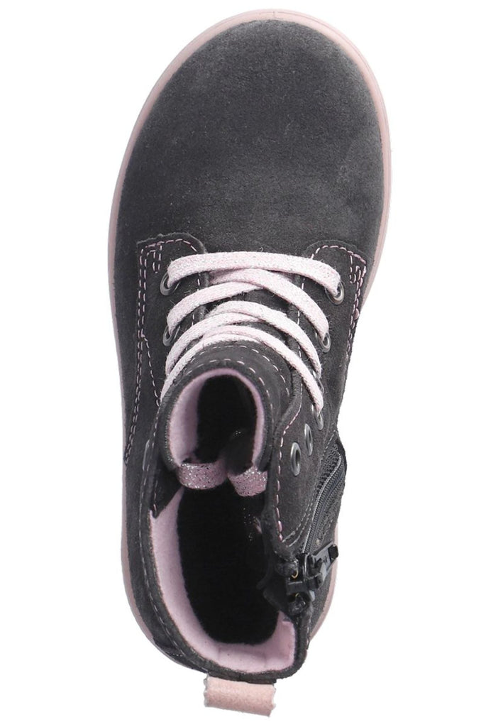 Ricosta Stiefelette Veloursleder Grau/Rosa Warmfutter