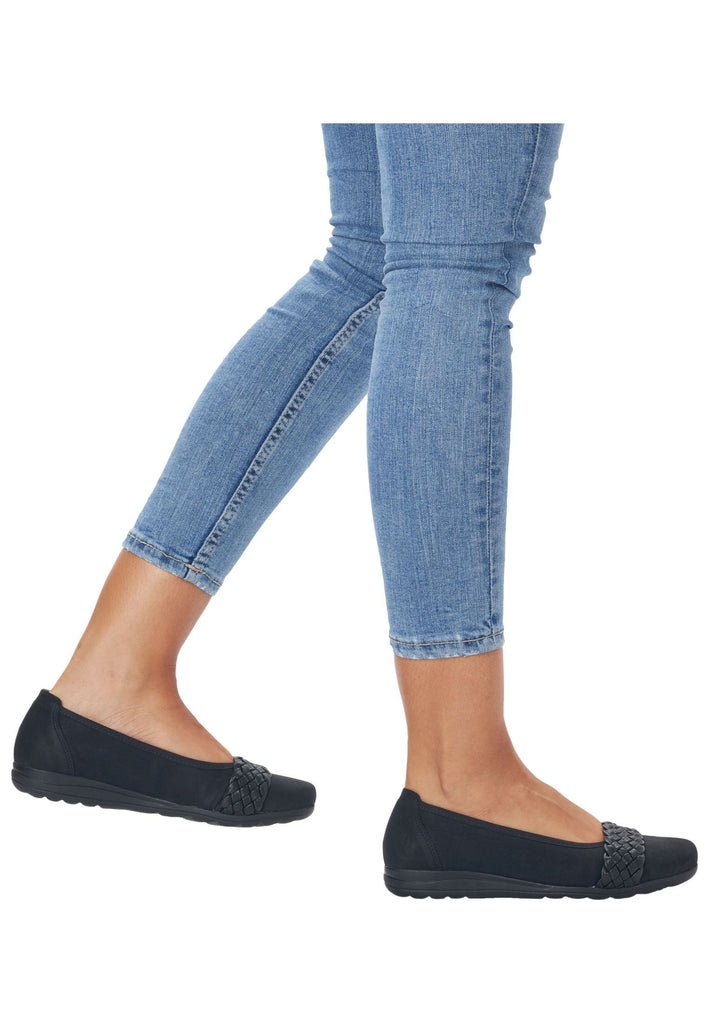 Rieker Ballerinas Lederimitat Schwarz