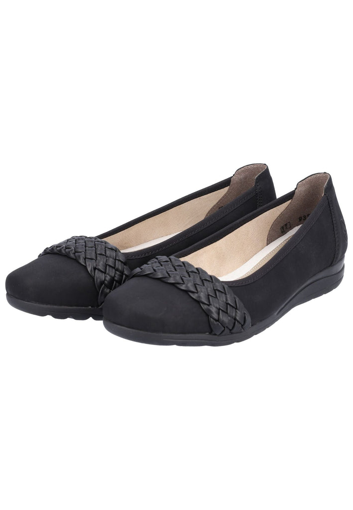 Rieker Ballerinas Lederimitat Schwarz