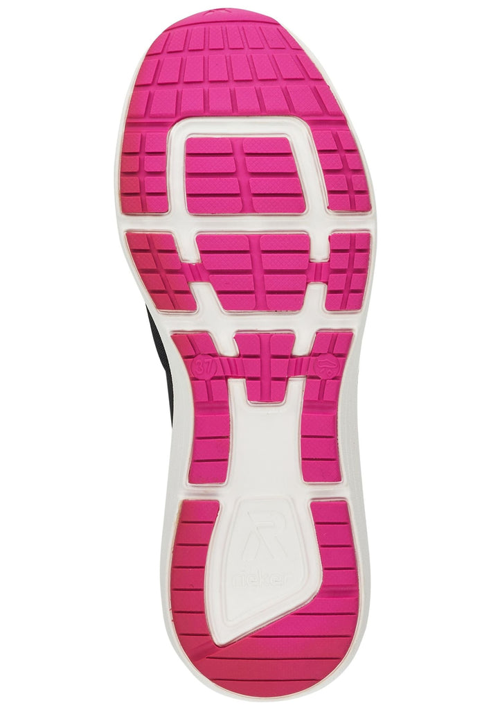 Rieker Ballerinas Textil Schwarz/Rosa