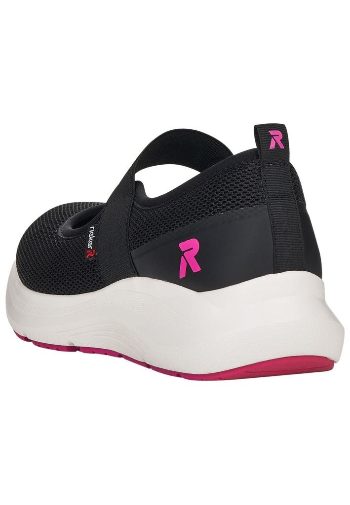 Rieker Ballerinas Textil Schwarz/Rosa