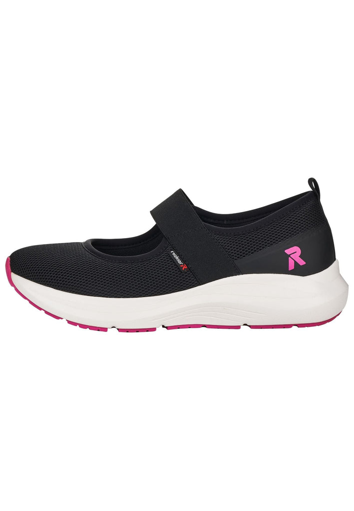 Rieker Ballerinas Textil Schwarz/Rosa