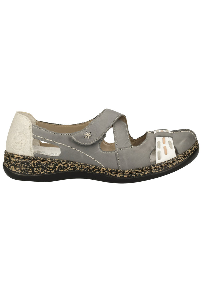 Rieker Halbschuhe Leder Blau/Weiß