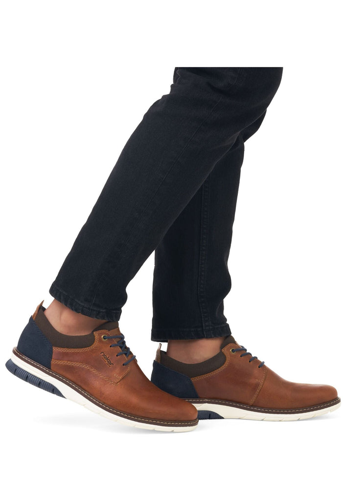 Rieker Halbschuhe Leder/Synthetik Braun/Blau