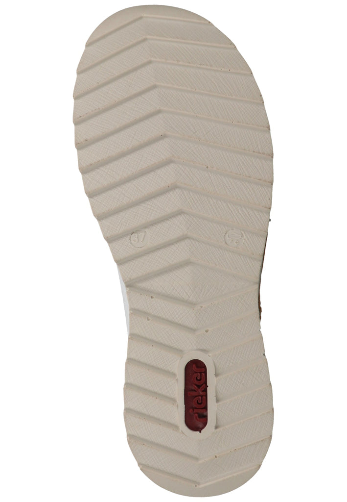 Rieker Halbschuhe Lederimitat Beige/Weiß