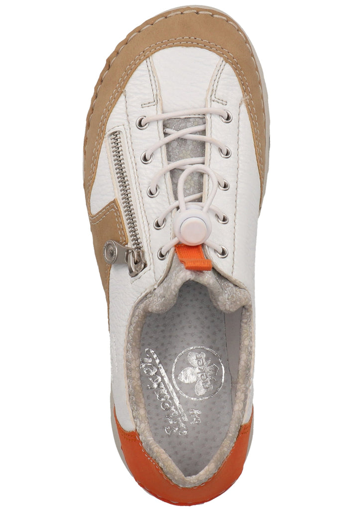 Rieker Halbschuhe Lederimitat Beige/Weiß