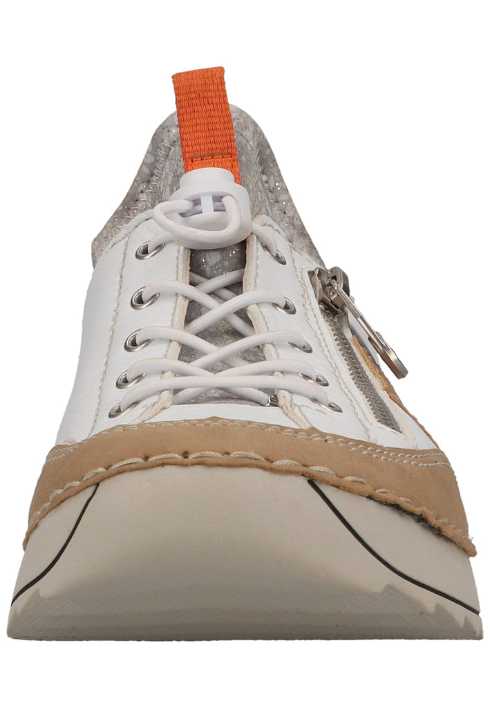 Rieker Halbschuhe Lederimitat Beige/Weiß