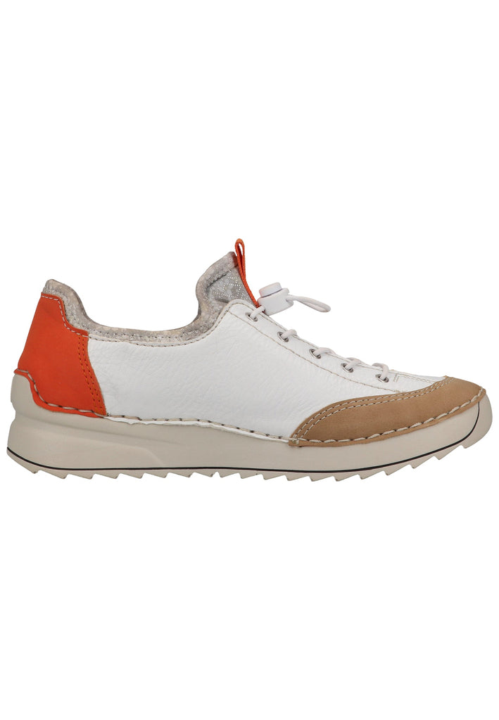 Rieker Halbschuhe Lederimitat Beige/Weiß