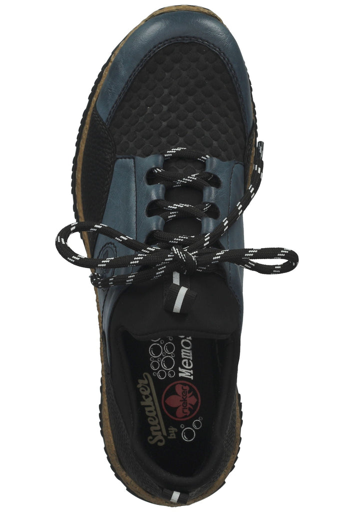 Rieker Halbschuhe Lederimitat Blau/Schwarz