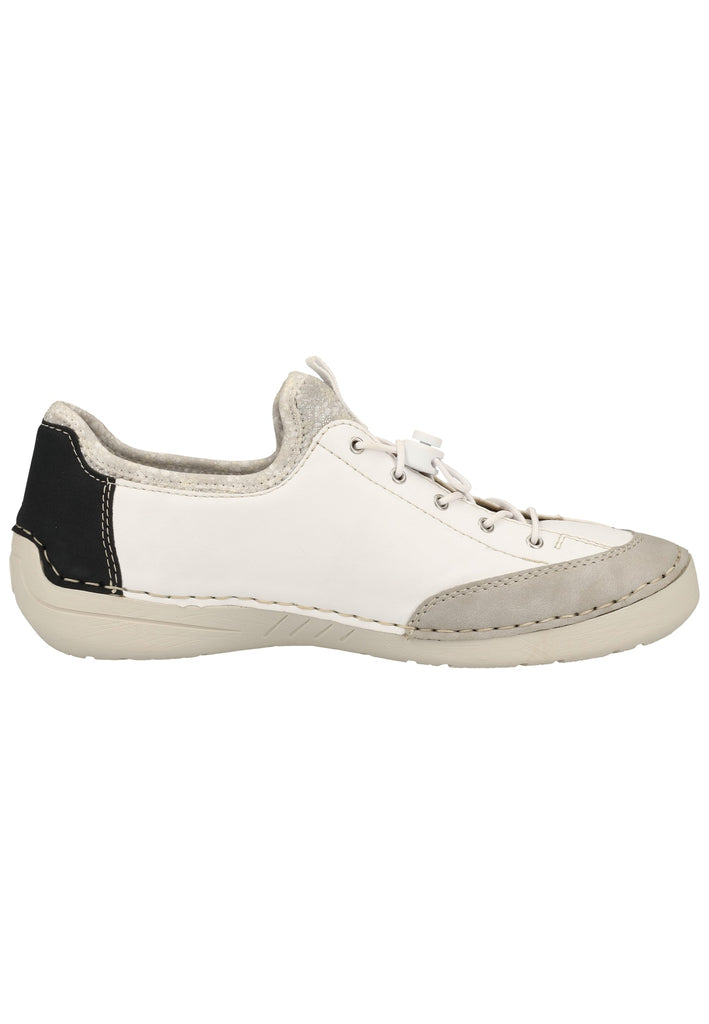 Rieker Halbschuhe Lederimitat Grau/Weiß