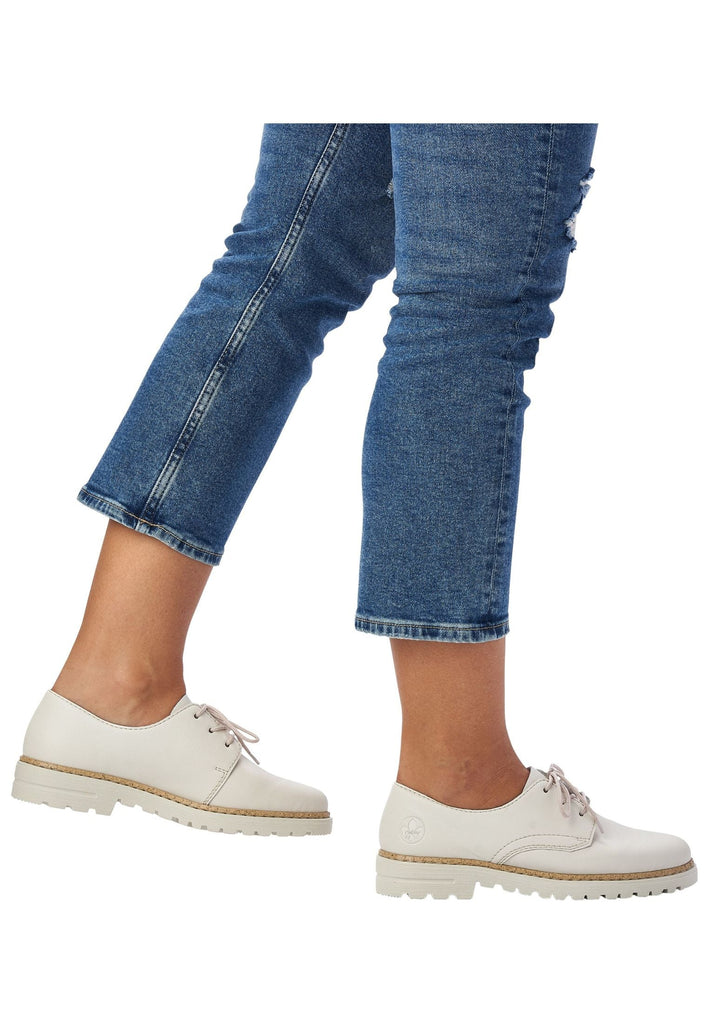 Rieker Halbschuhe Lederimitat Offwhite