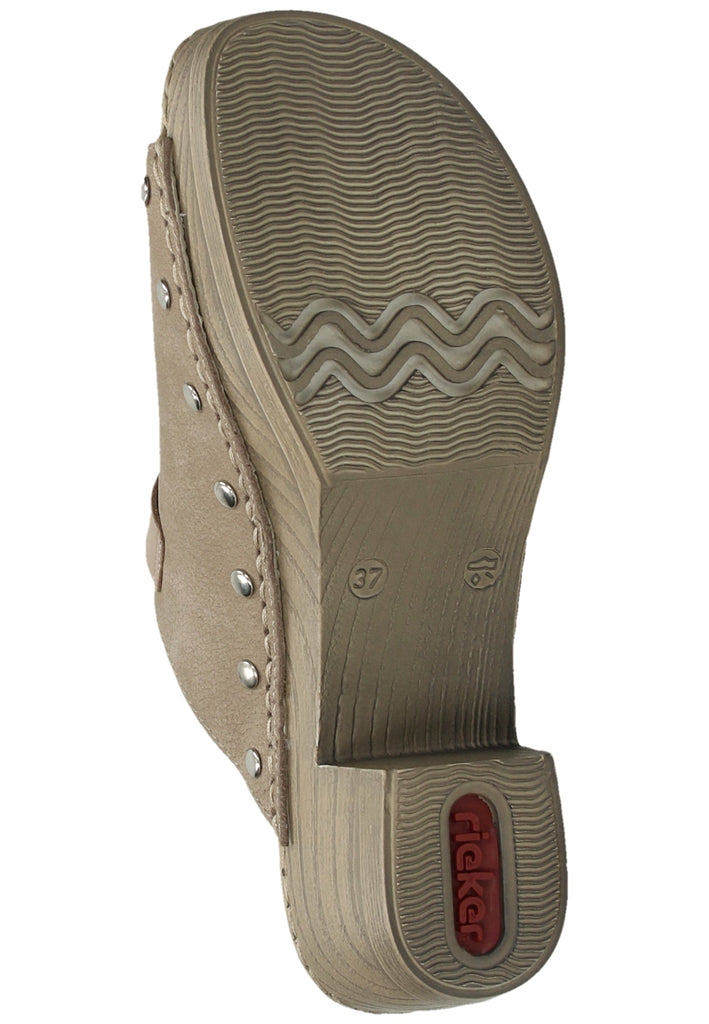 Rieker Pantoletten Leder Beige