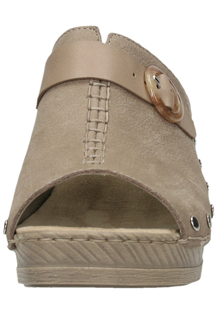 Rieker Pantoletten Leder Beige