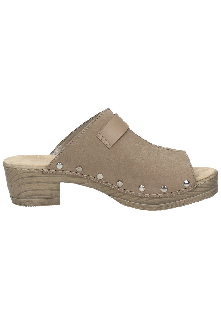 Rieker Pantoletten Leder Beige