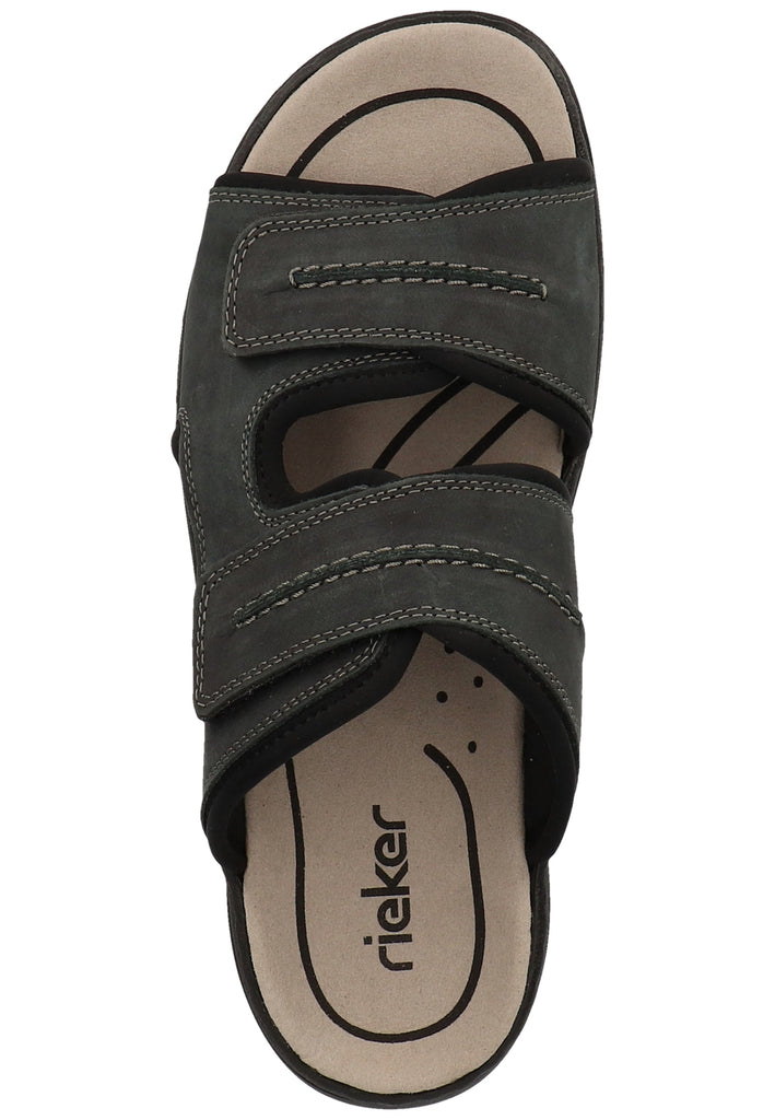 Rieker Pantoletten Leder Blau/Schwarz