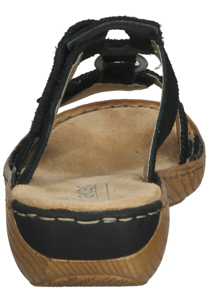 Rieker Pantoletten Leder Schwarz