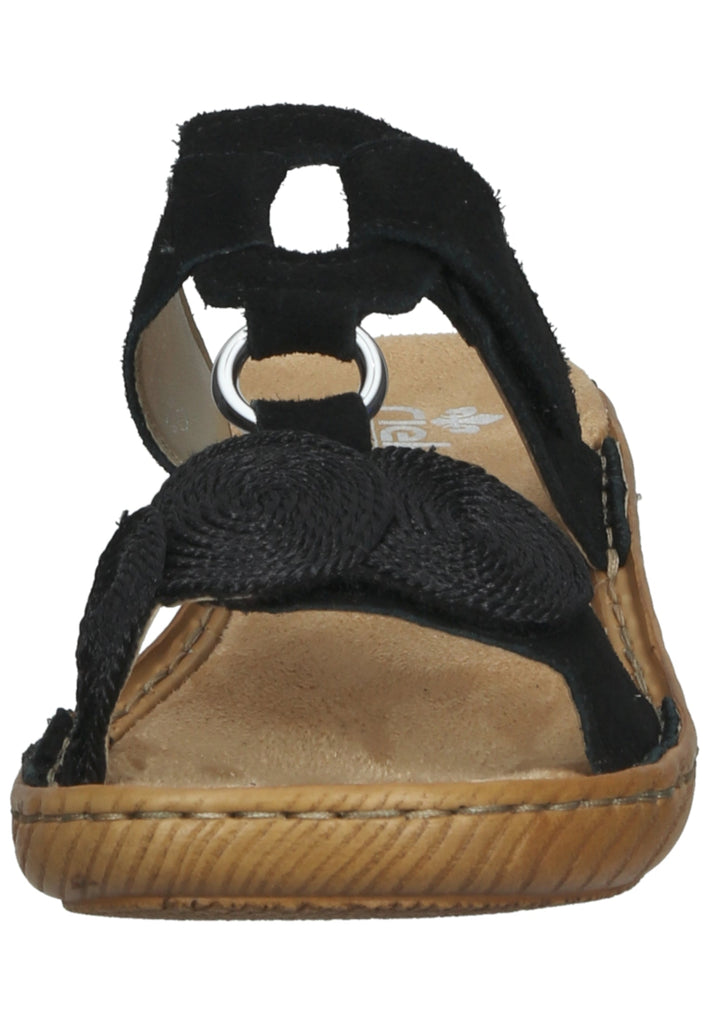 Rieker Pantoletten Leder Schwarz