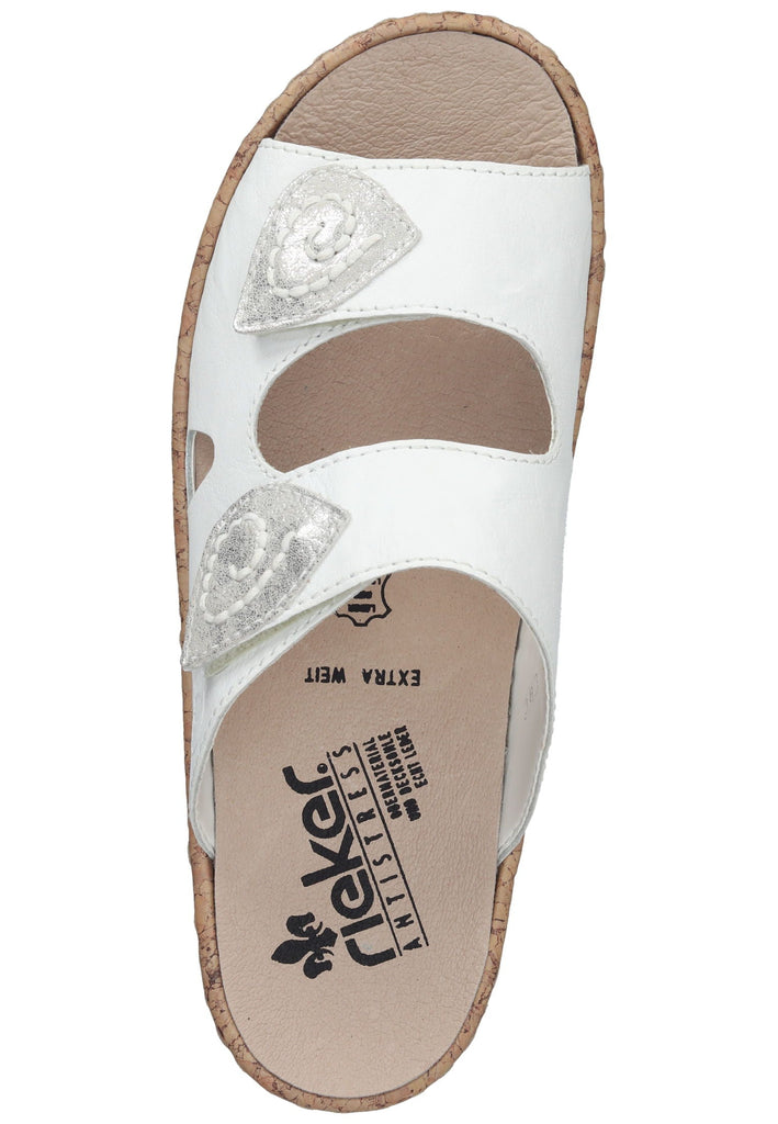 Rieker Pantoletten Leder Weiß