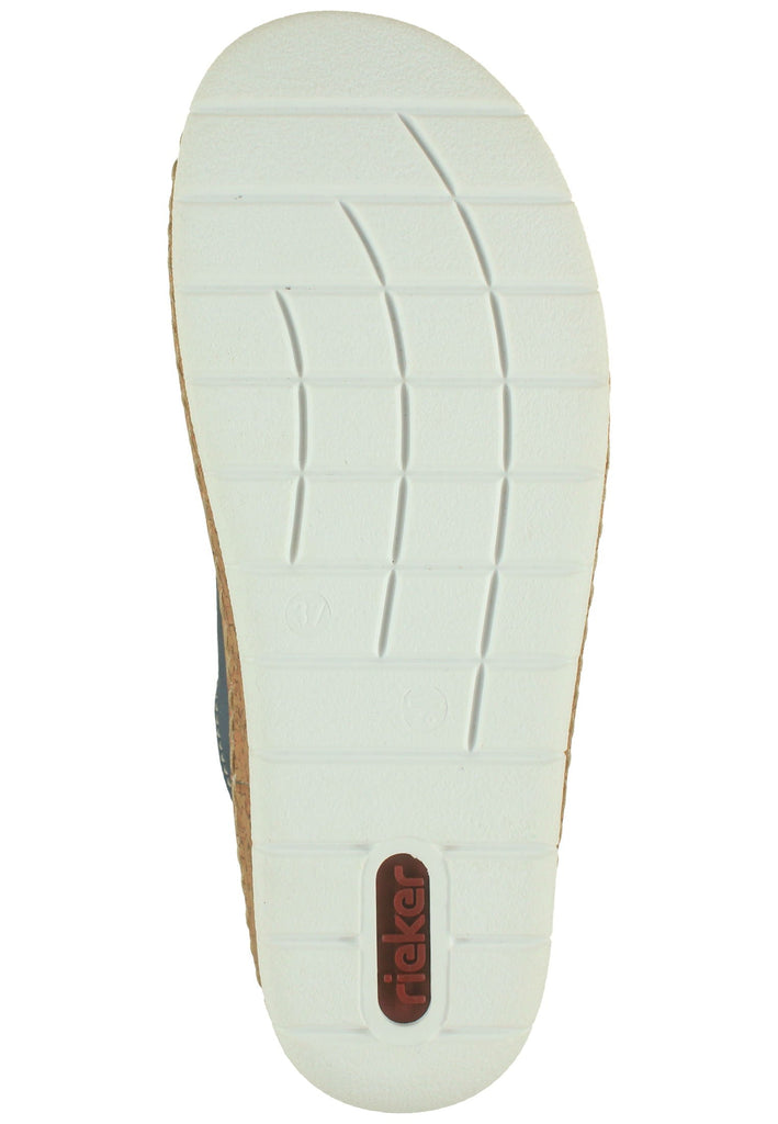 Rieker Pantoletten Lederimitat Blau