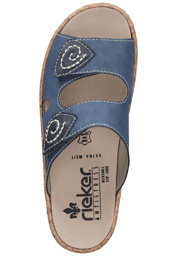 Rieker Pantoletten Lederimitat Blau