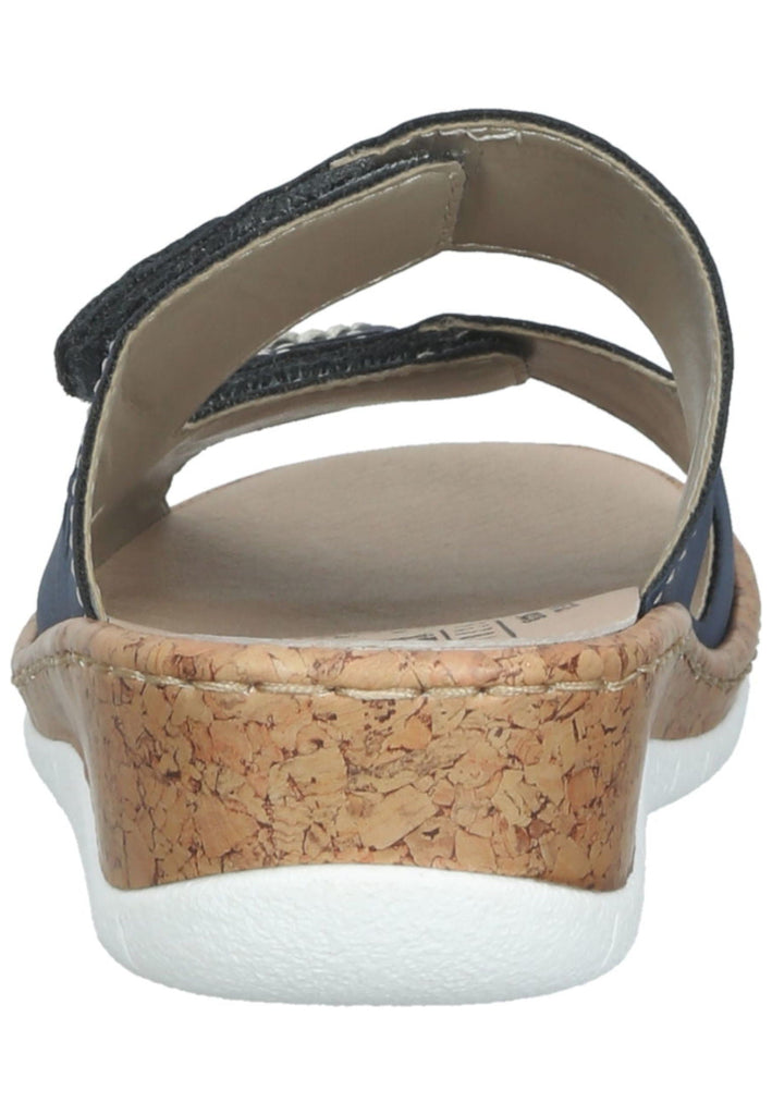 Rieker Pantoletten Lederimitat Blau