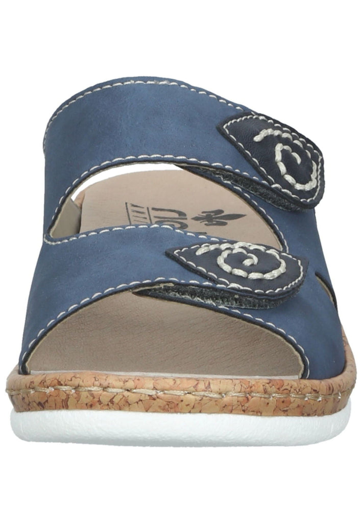 Rieker Pantoletten Lederimitat Blau