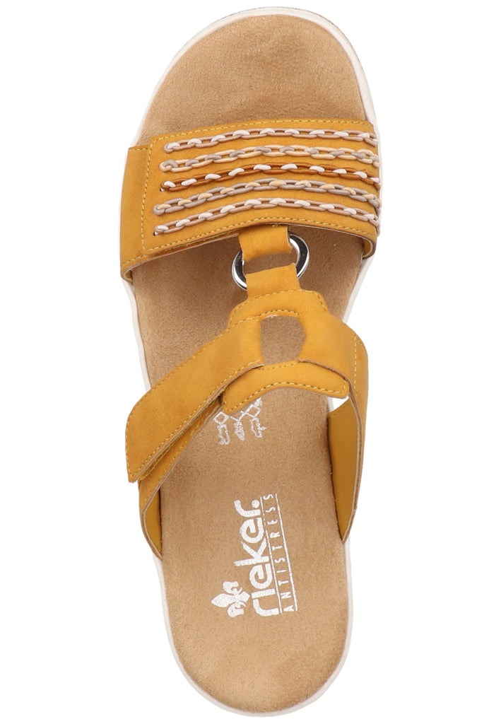 Rieker Pantoletten Lederimitat Gelb