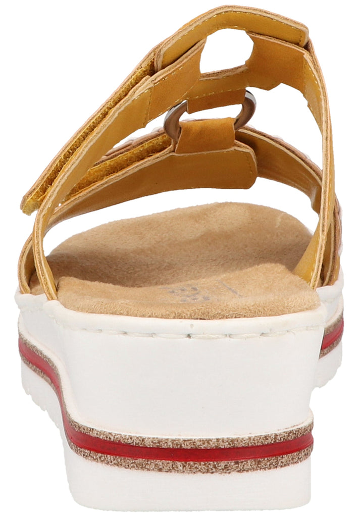 Rieker Pantoletten Lederimitat Gelb