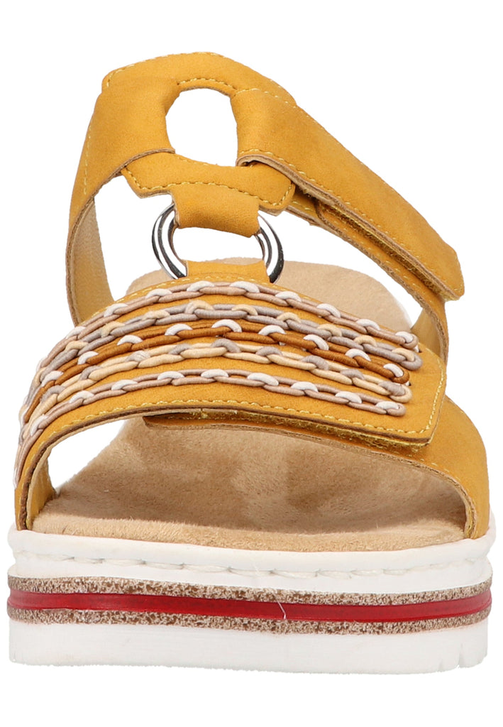 Rieker Pantoletten Lederimitat Gelb