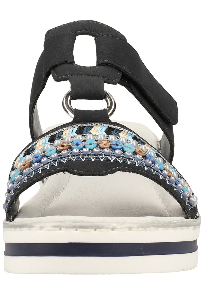 Rieker Pantoletten Lederimitat Pazifik