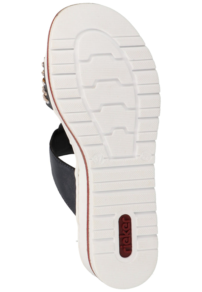 Rieker Pantoletten Lederimitat Pazifik