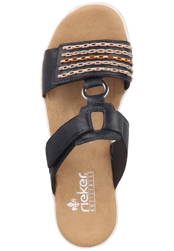 Rieker Pantoletten Lederimitat Pazifik