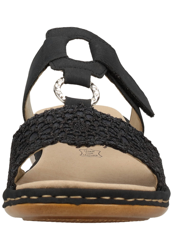 Rieker Pantoletten Lederimitat Pazifik