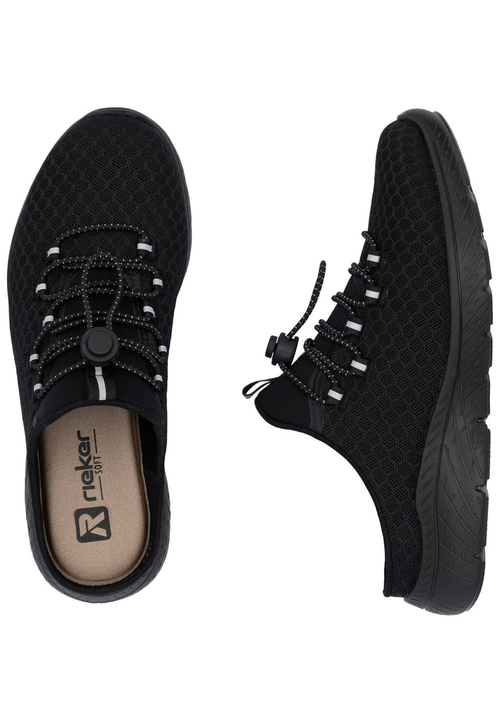 Rieker Pantoletten Textil Schwarz/Schwarz