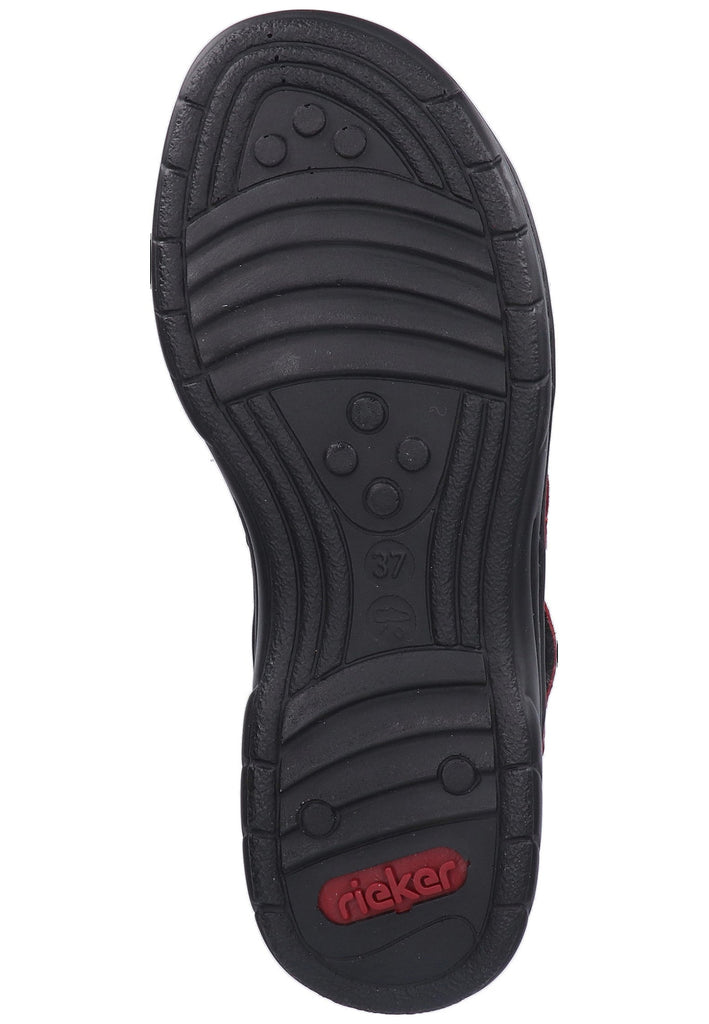 Rieker Sandalen Glattleder Rot/Schwarz