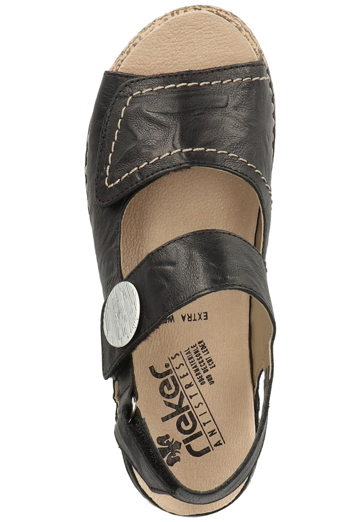 Rieker Sandalen Glattleder Schwarz