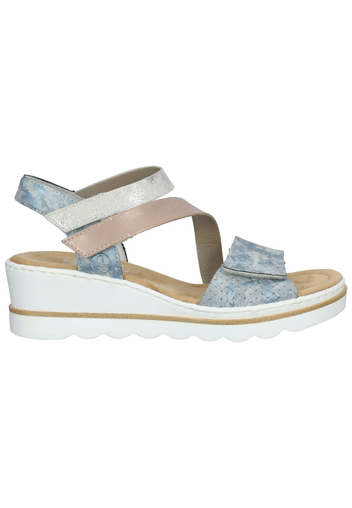 Rieker Sandalen Leder/Synthetik Blau/Beige