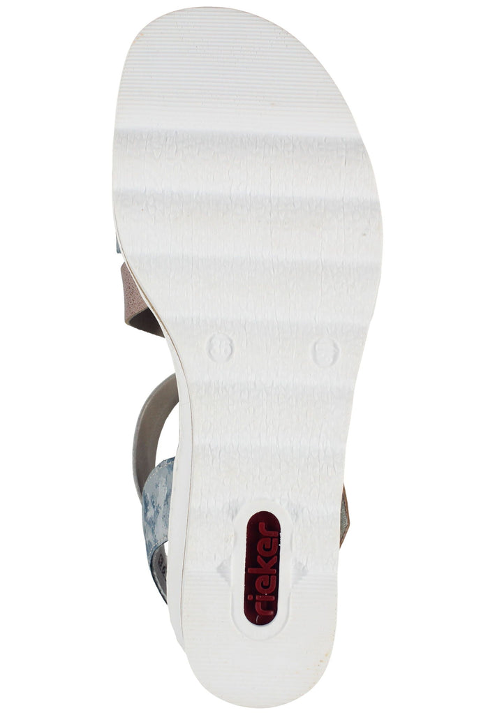 Rieker Sandalen Leder/Synthetik Blau/Beige
