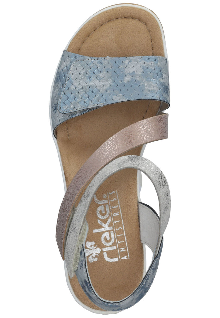 Rieker Sandalen Leder/Synthetik Blau/Beige
