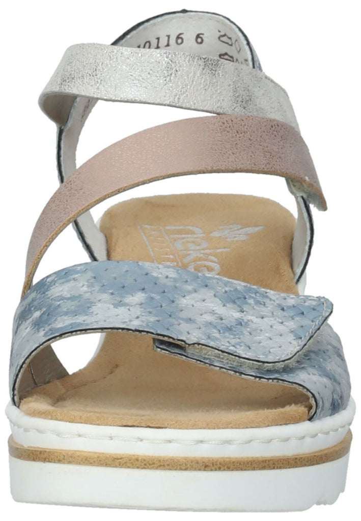 Rieker Sandalen Leder/Synthetik Blau/Beige