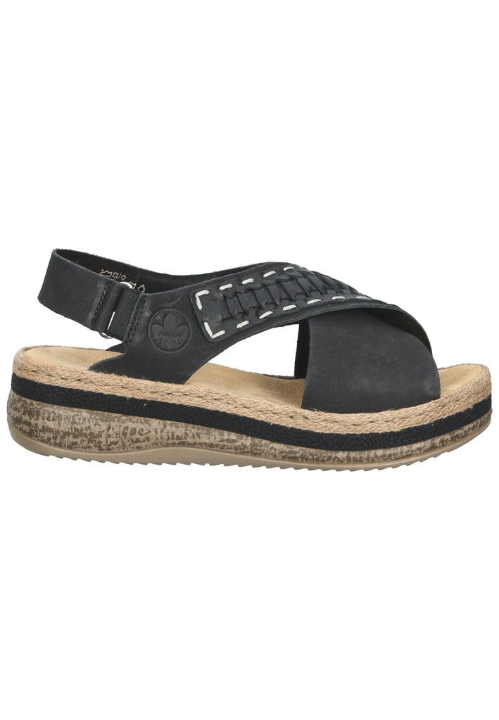 Rieker Sandalen Leder/Synthetik Schwarz
