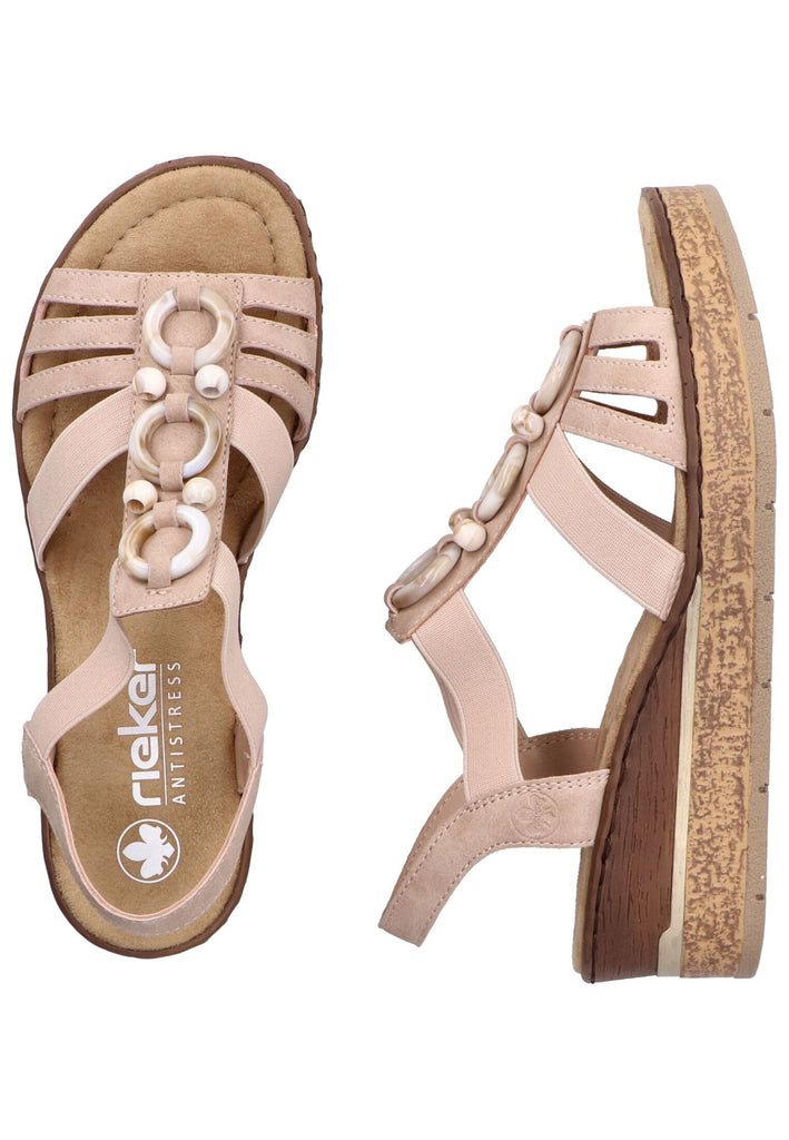 Rieker Sandalen Lederimitat Altrosa