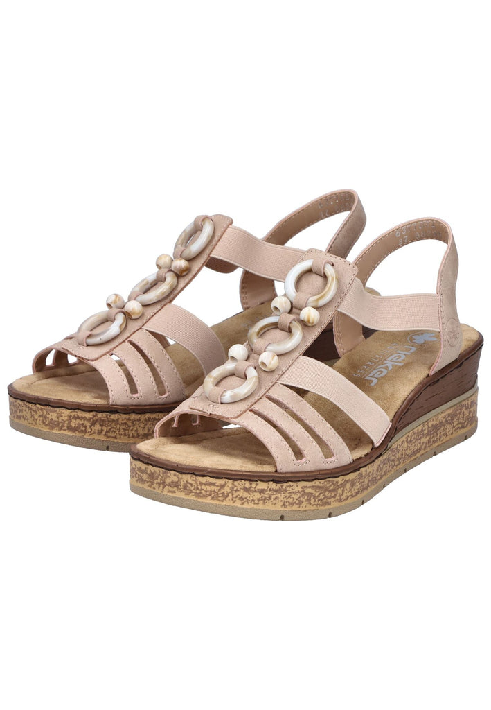 Rieker Sandalen Lederimitat Altrosa
