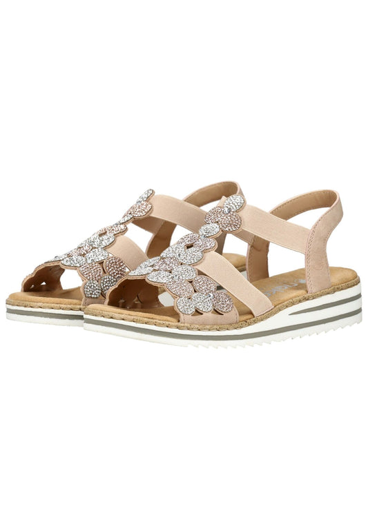 Rieker Sandalen Lederimitat Altrosa