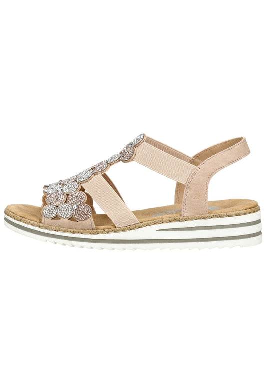 Rieker Sandalen Lederimitat Altrosa