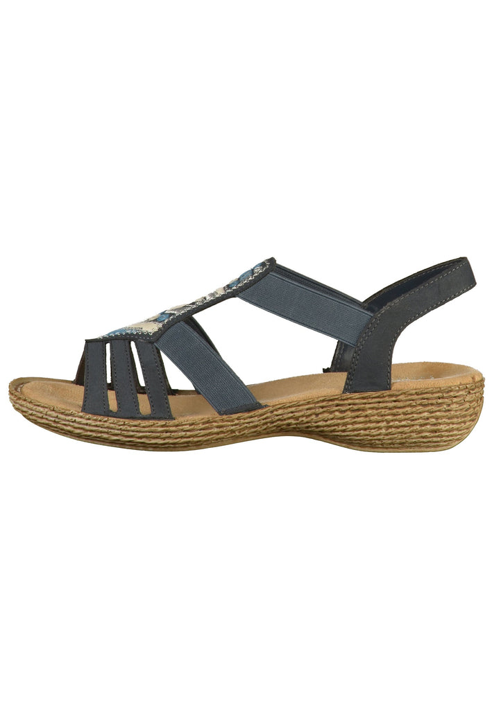 Rieker Sandalen Lederimitat Blau